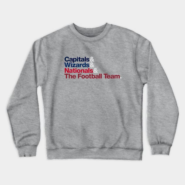 Washington DC Sports Teams Crewneck Sweatshirt by zllabnny